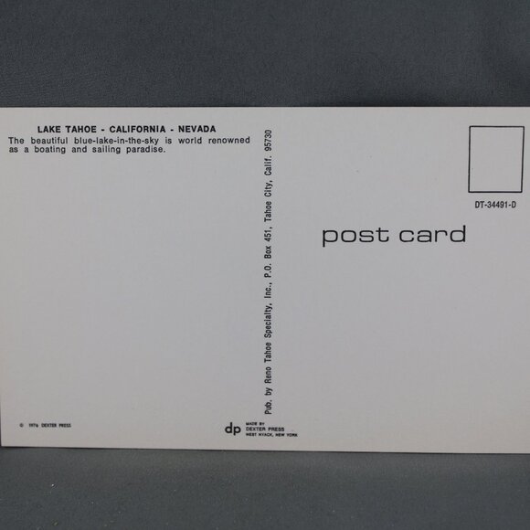 Vintage Postcard - Sailboat on Lake Tahoe - Dexter Press - Picture 2 of 3